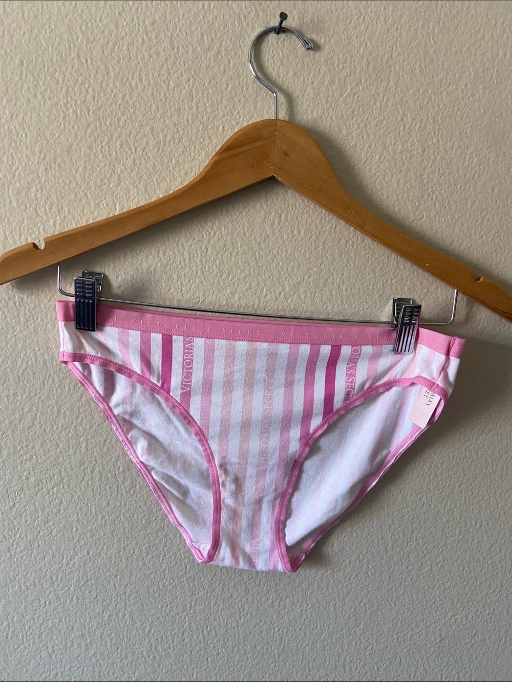 2/$20❤️❤️❤️NEW Victoria's Secret Pink & White Striped Bikini Pantie